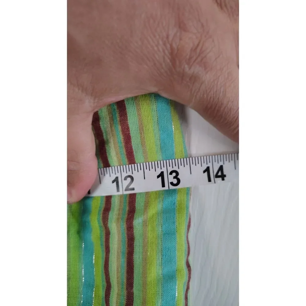 Molly’n Me Green & Blue Striped Floral Sling Bag